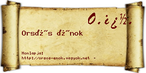 Orsós Énok névjegykártya