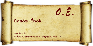 Orsós Énok névjegykártya